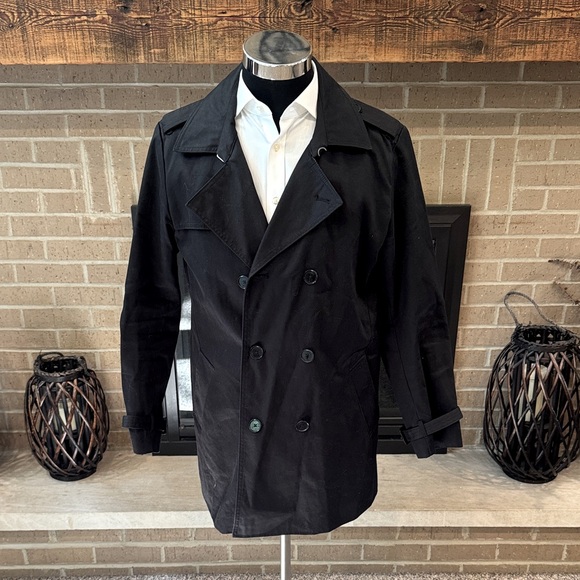 3.1 Phillip Lim mens M Medium black double breast cotton trench coat EUC - Picture 1 of 5